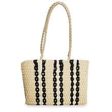 Load image into Gallery viewer, Catamaran Straw Bag Nat/Blk
