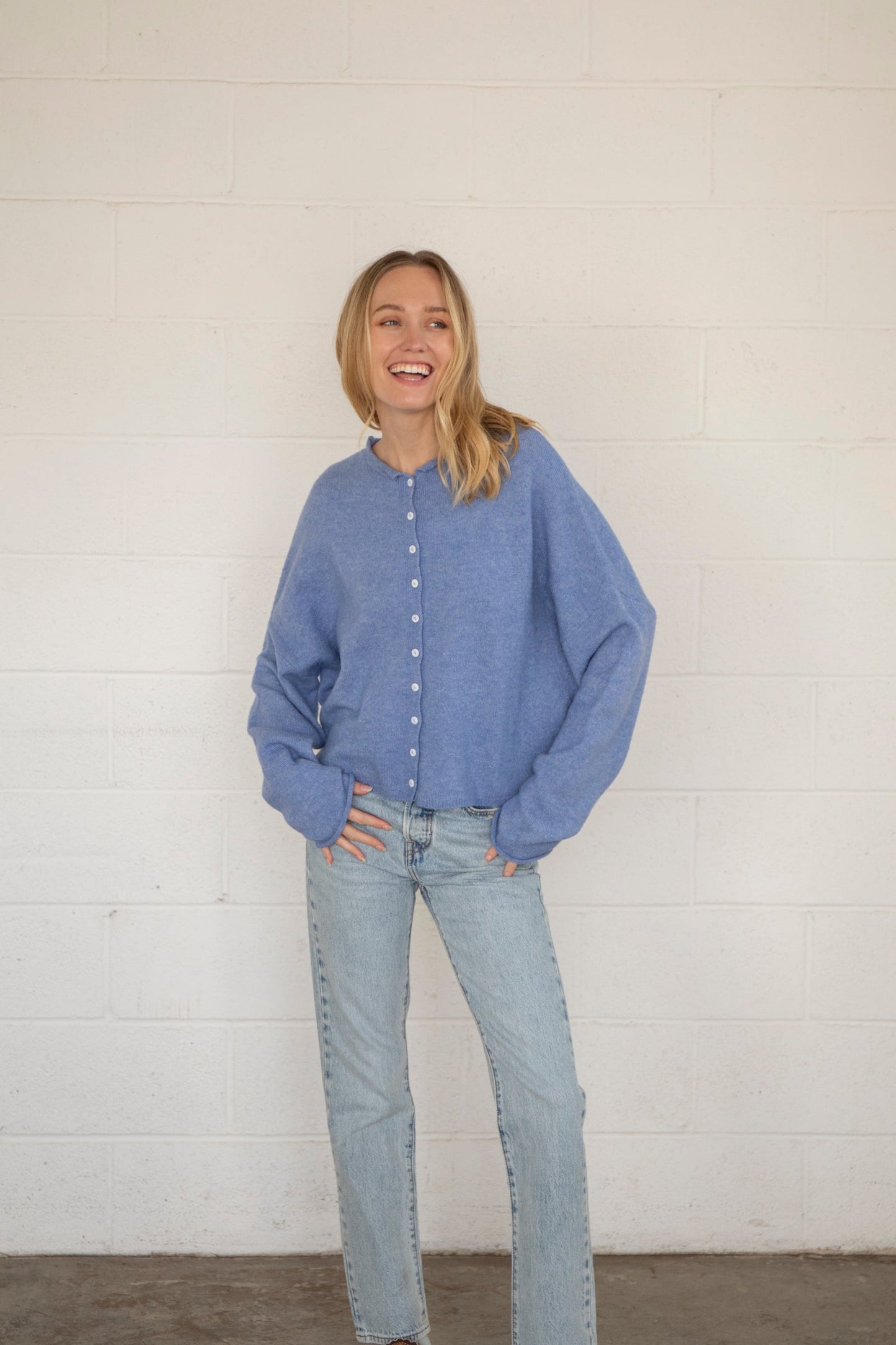Lainey Cardigan Dusty Blue