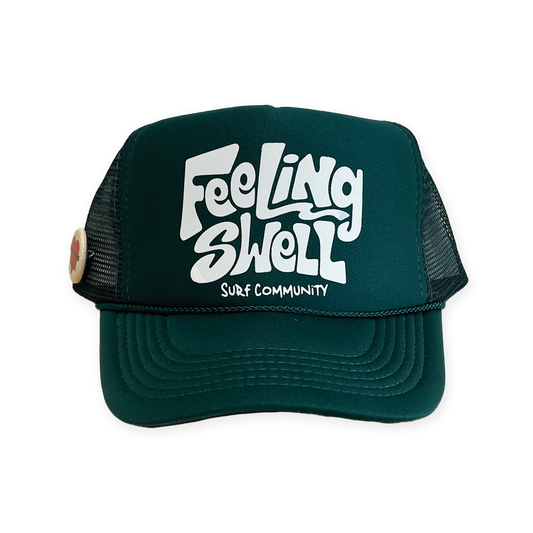 Feeling Swell Logo Trucker Green