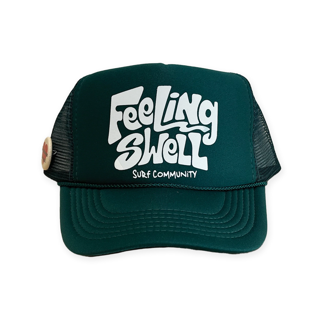 Feeling Swell Logo Trucker Green