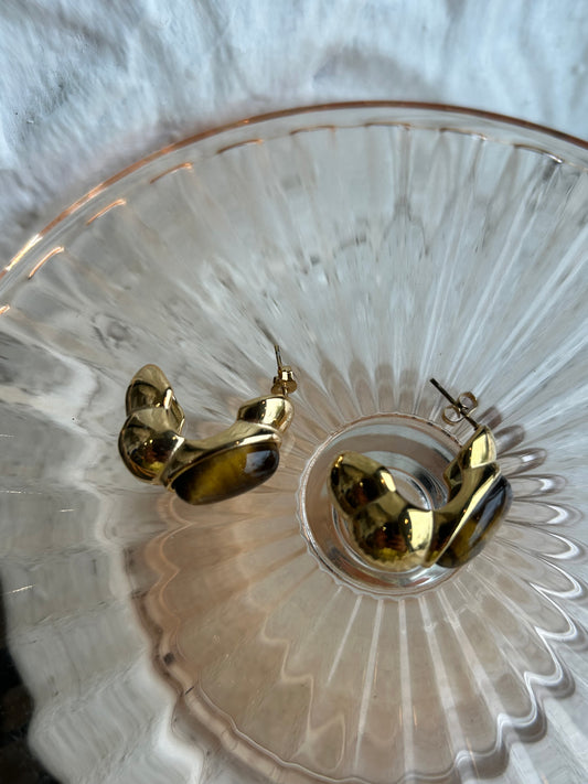 Tiger's Eye Hoops