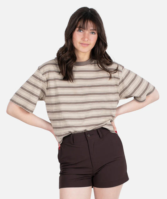 Avalon Striped Tee Brown