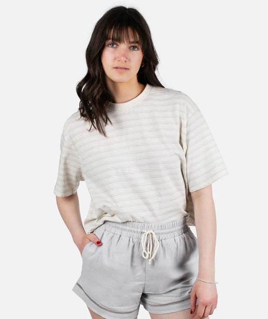 Avalon Striped Tee White