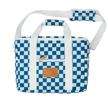 Load image into Gallery viewer, Cooler Bag Blue Checker
