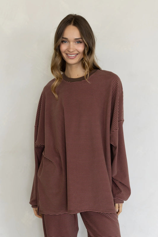 Frankie Top Brown/Pink