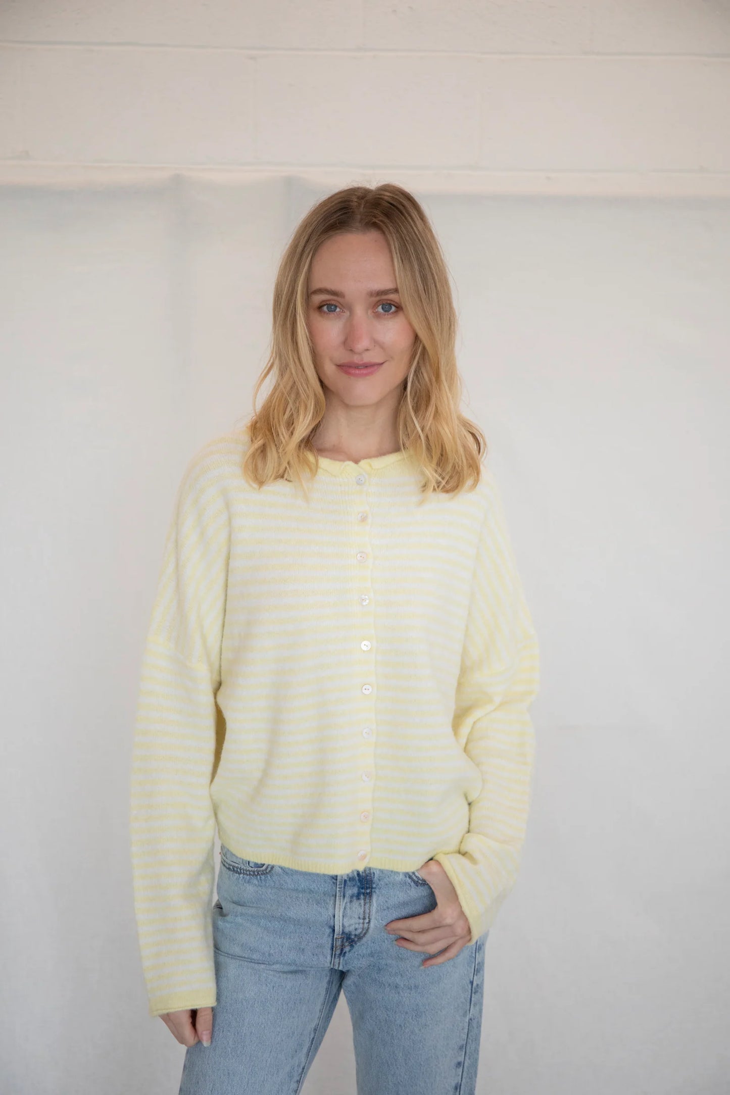 Lainey Cardigan Butter Stripe