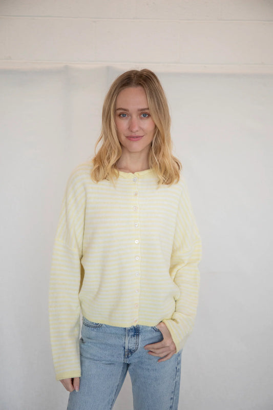 Lainey Cardigan Butter Stripe