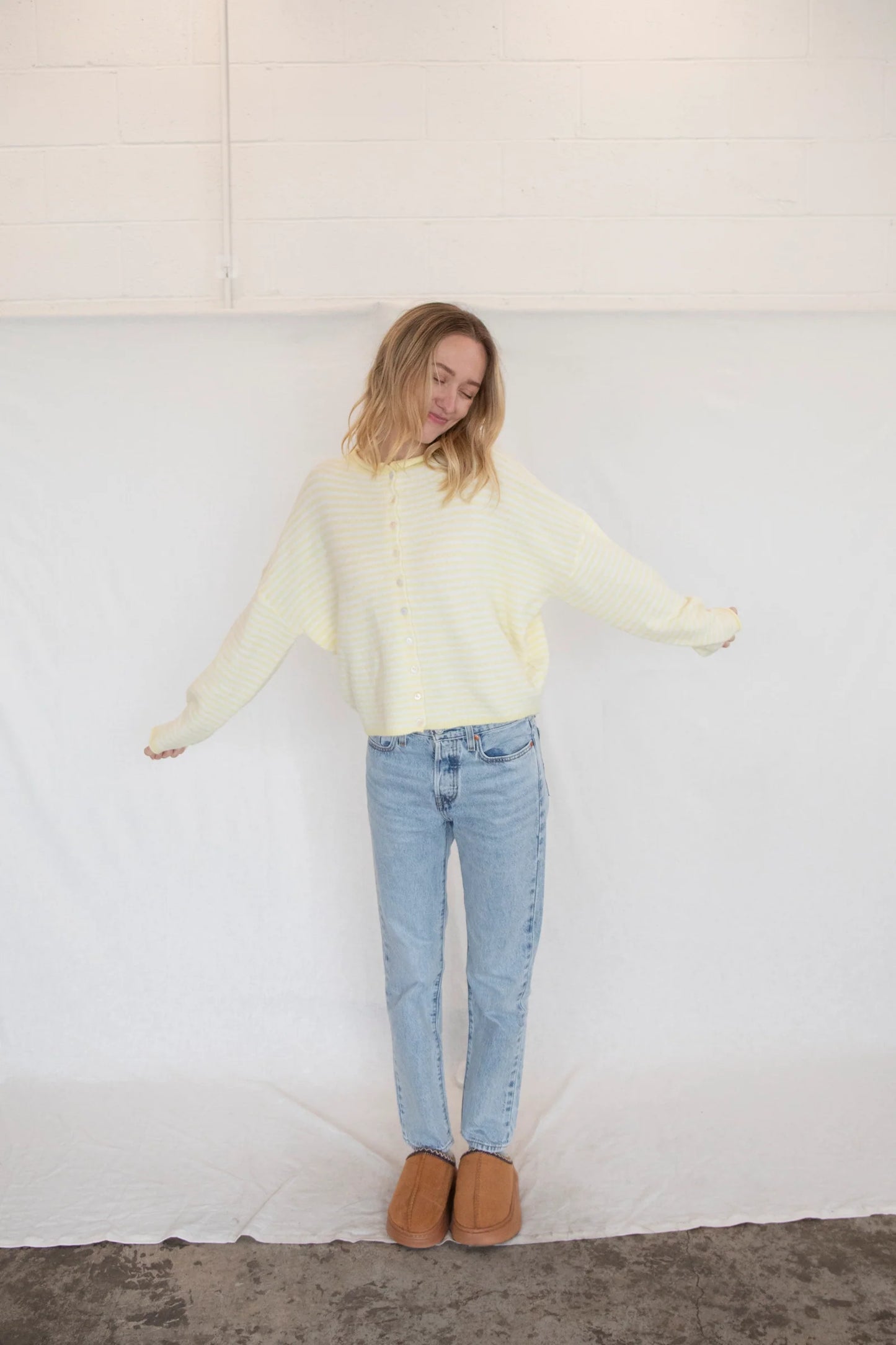 Lainey Cardigan Butter Stripe
