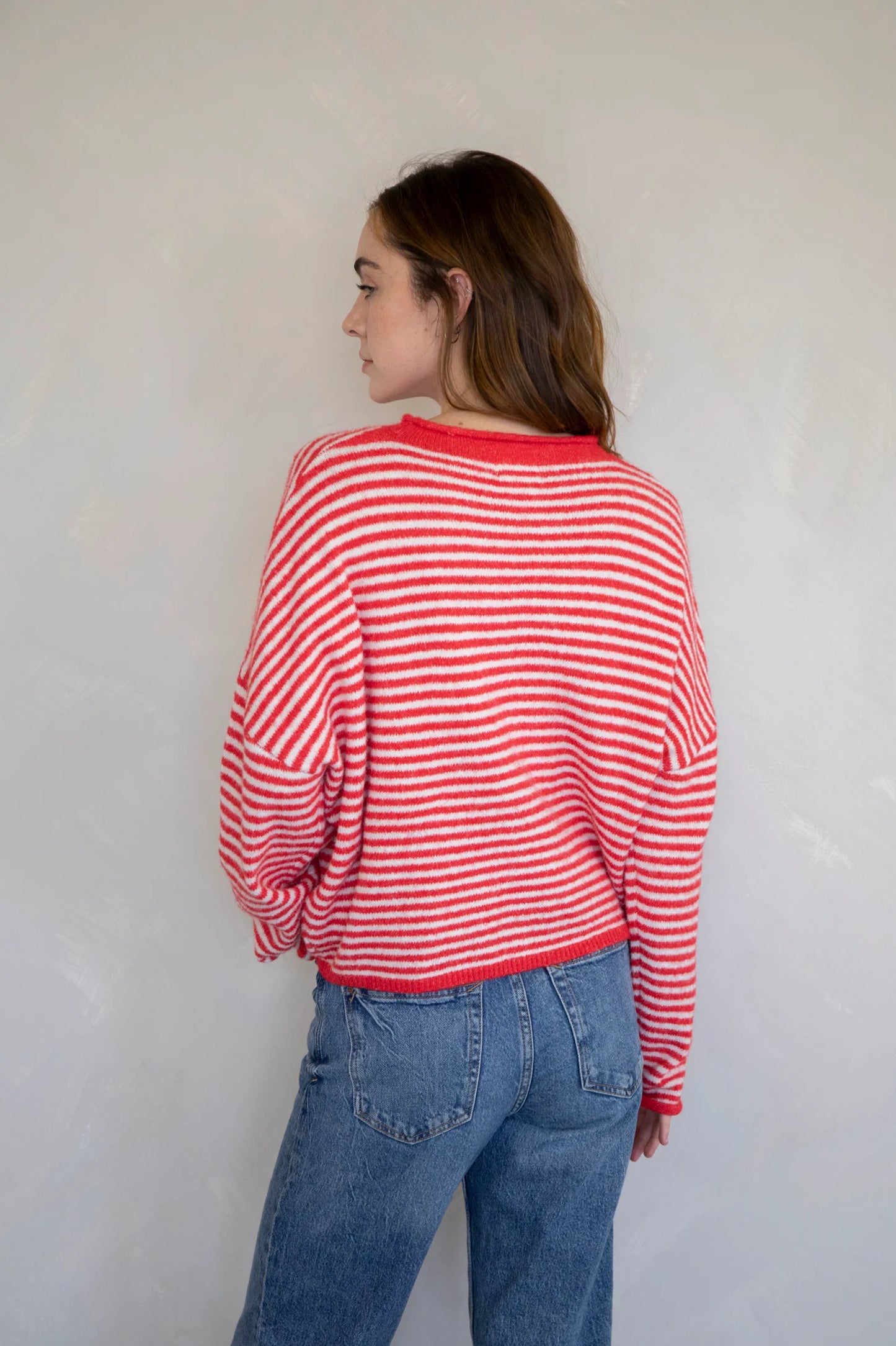 Lainey Cardigan Red Stripe
