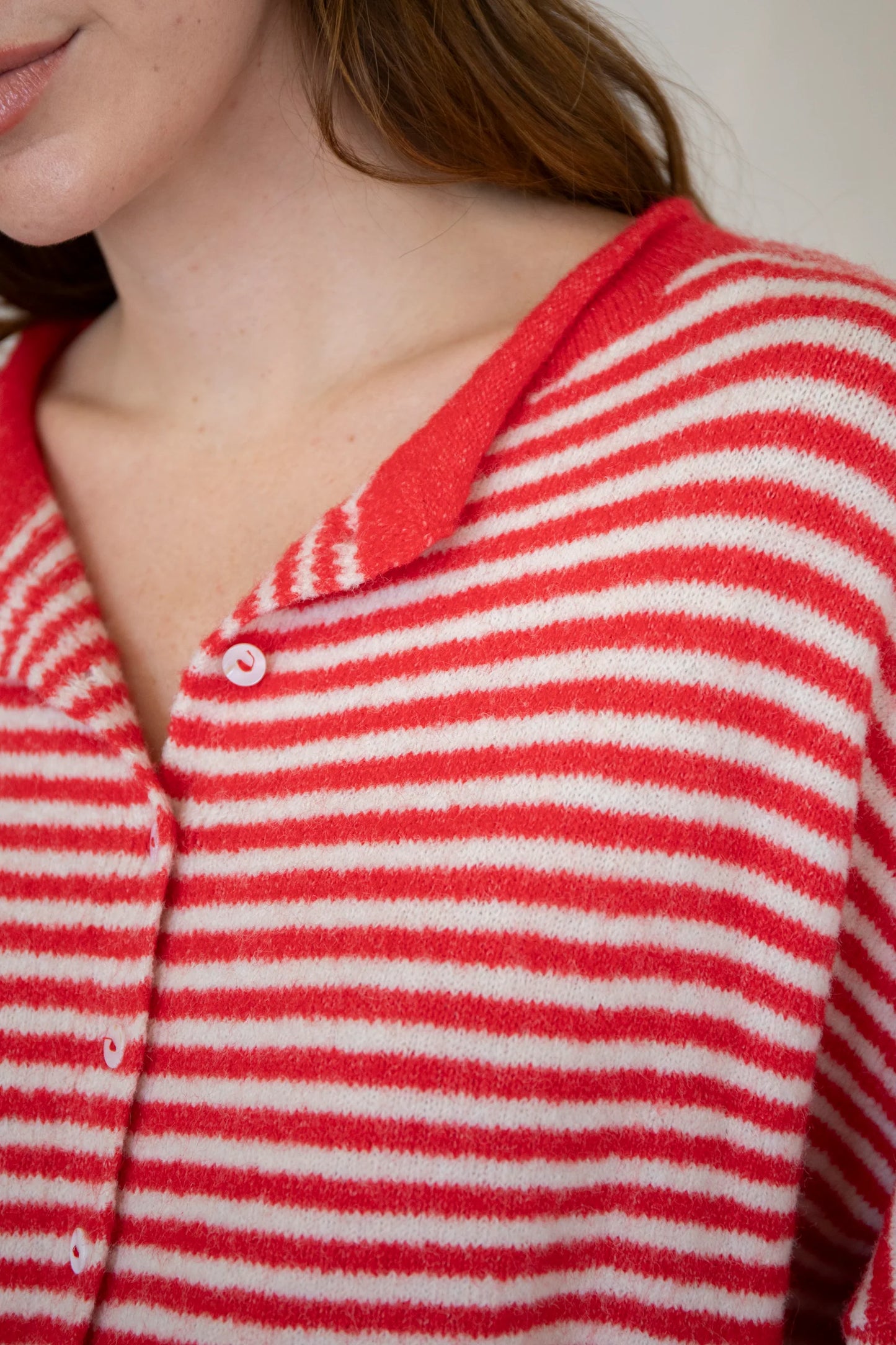Lainey Cardigan Red Stripe