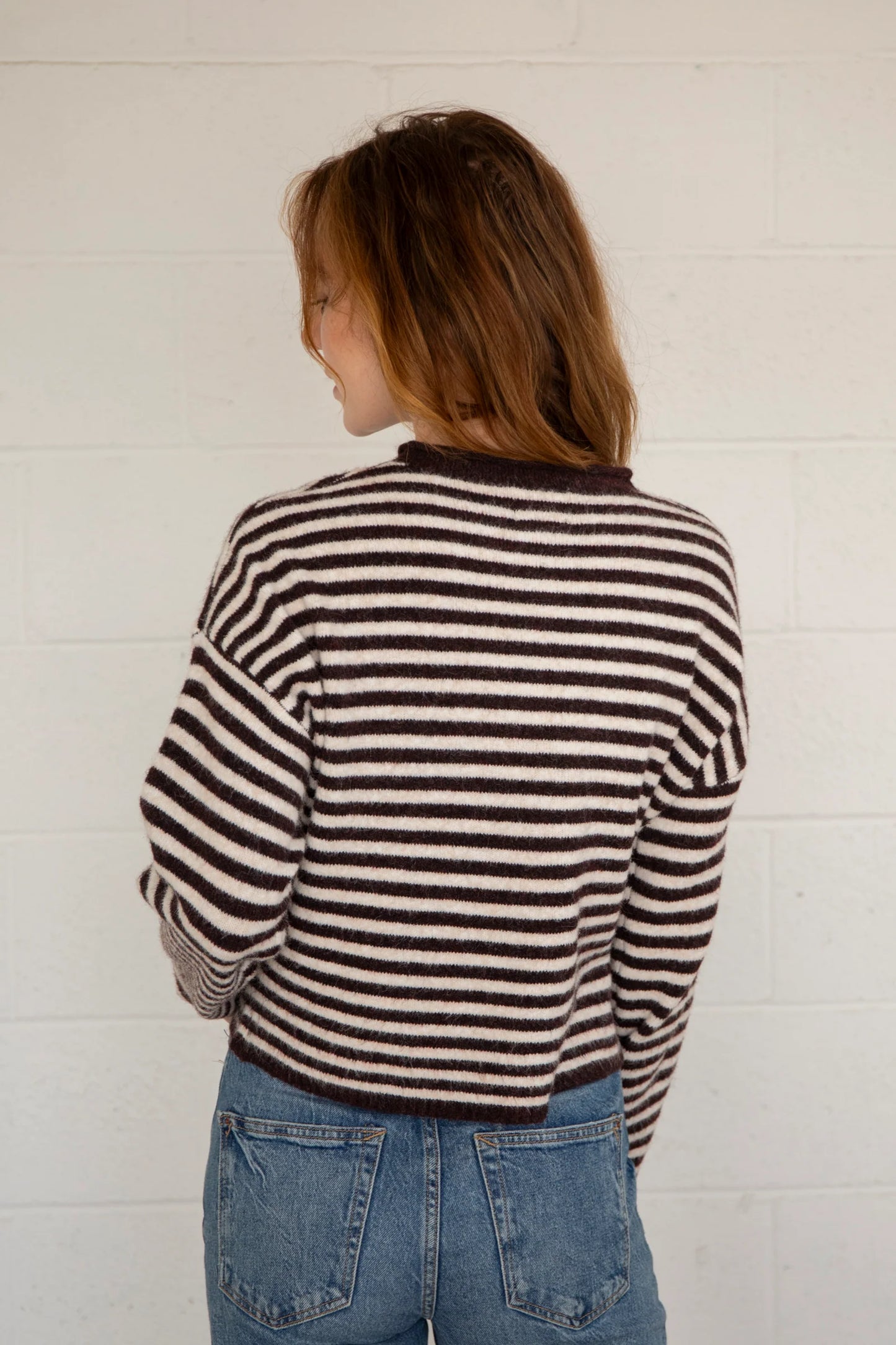 Frances Henley Top Wine Stripe
