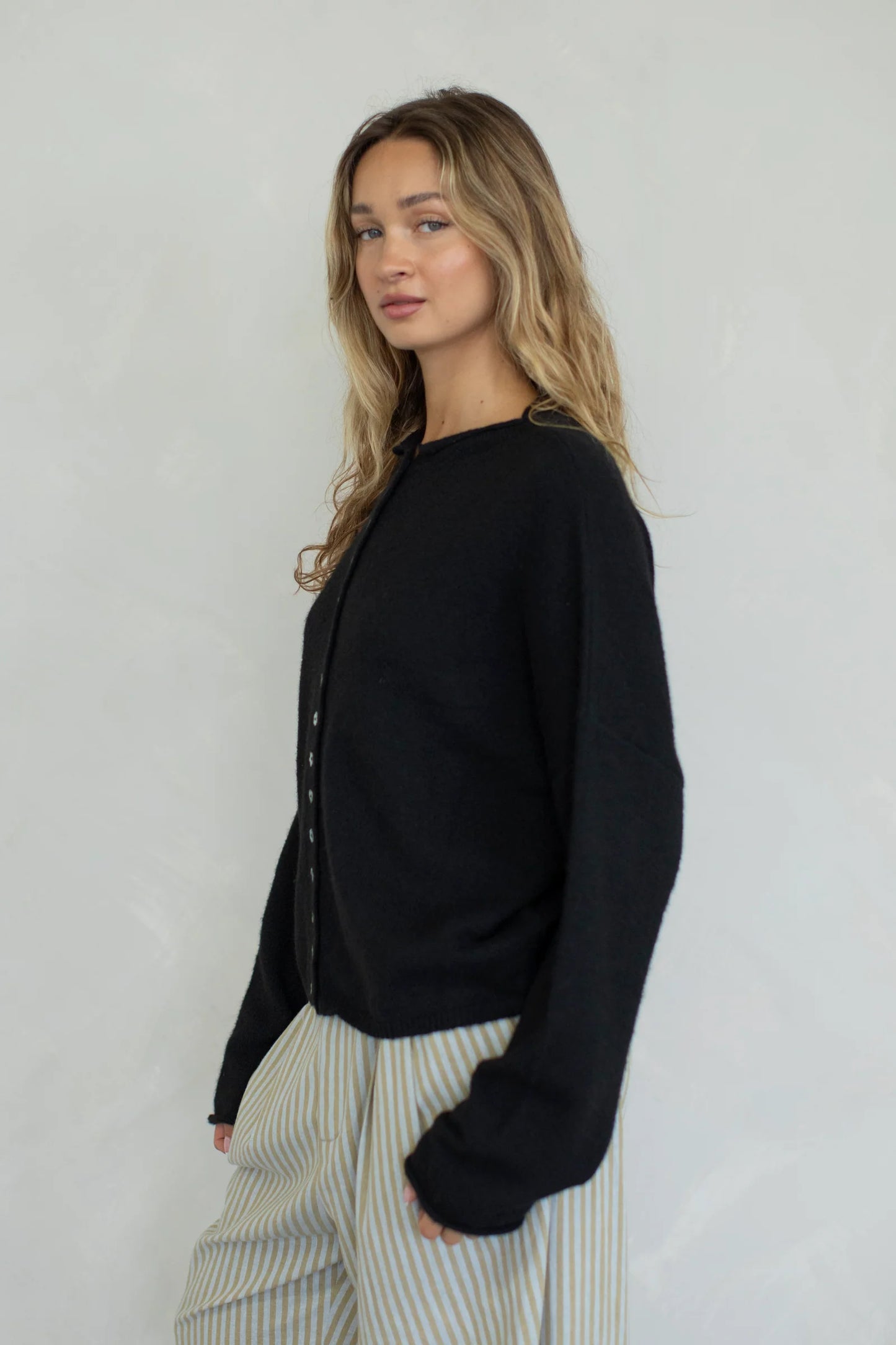 Lainey Multi Button Cardigan Black