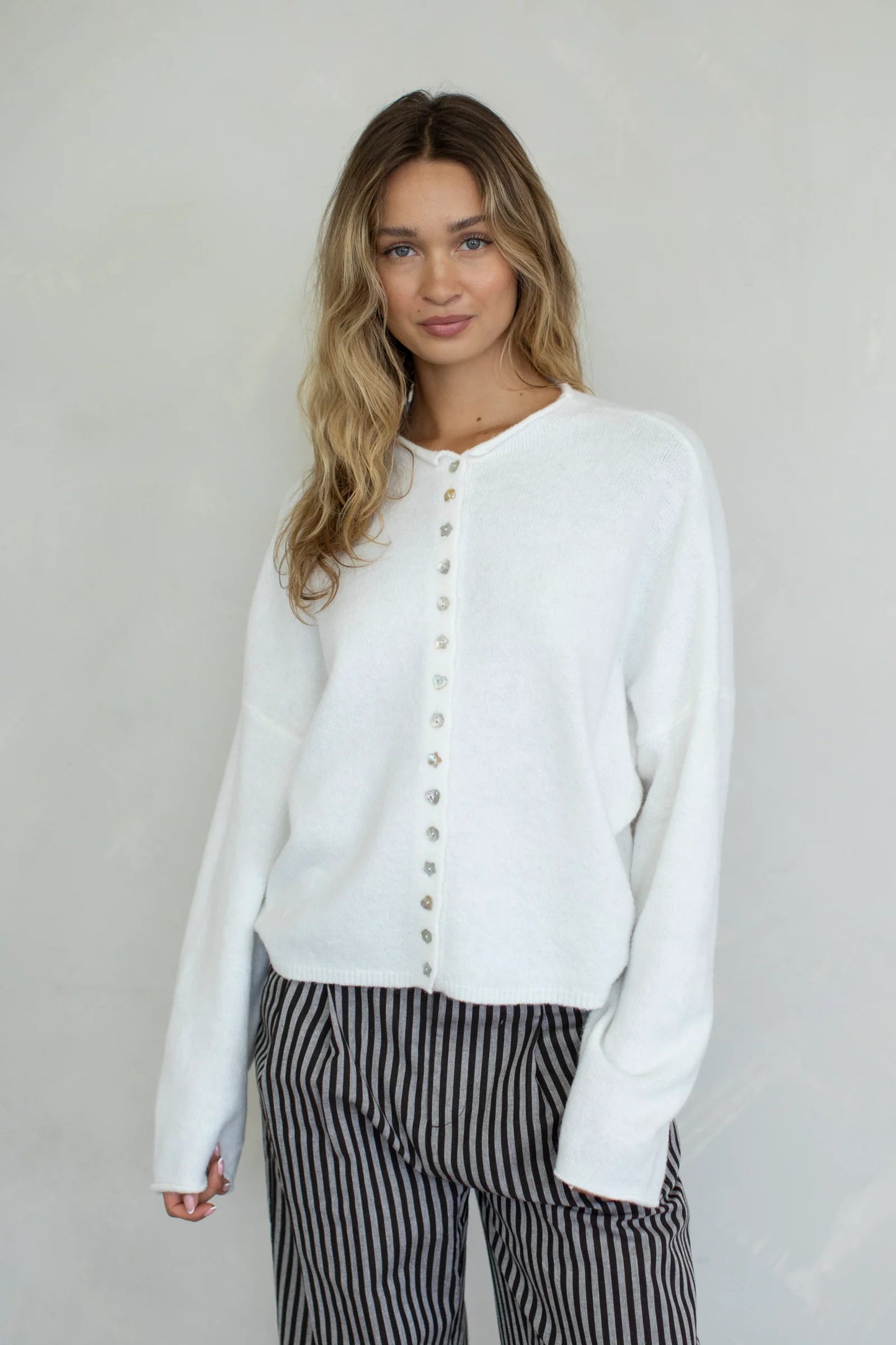 Lainey Multi Button Cardigan Snow