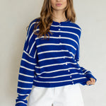 Lainey Cardigan Stripe Royal