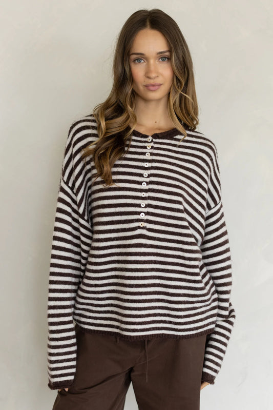 Frances Henley Top Wine/Cream