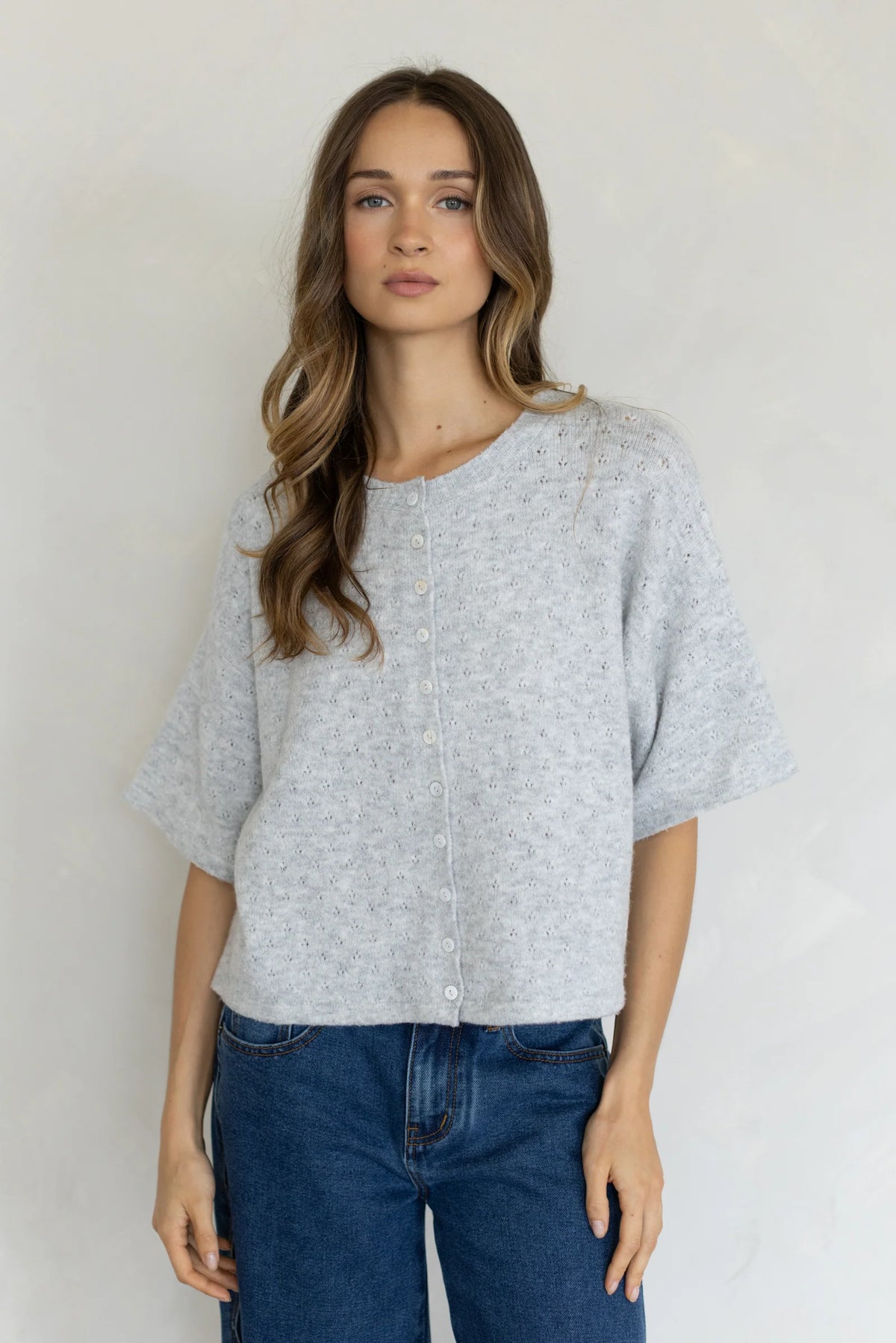 Kat Cardigan Heather Grey
