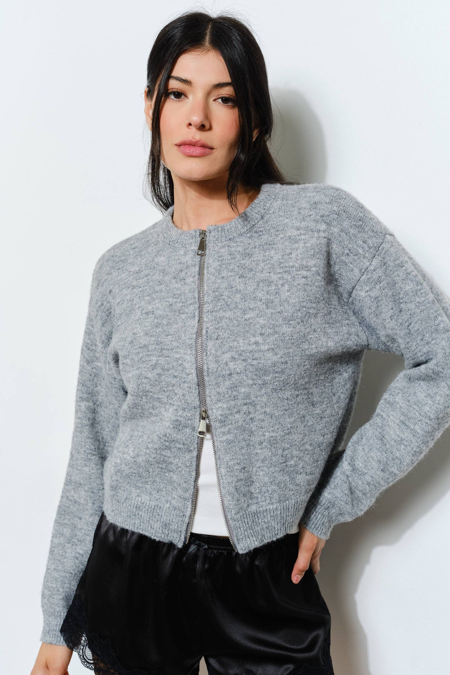 Kristan Zip Up Cardigan