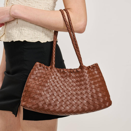 Millie Woven Shoulder Bag Chocolate