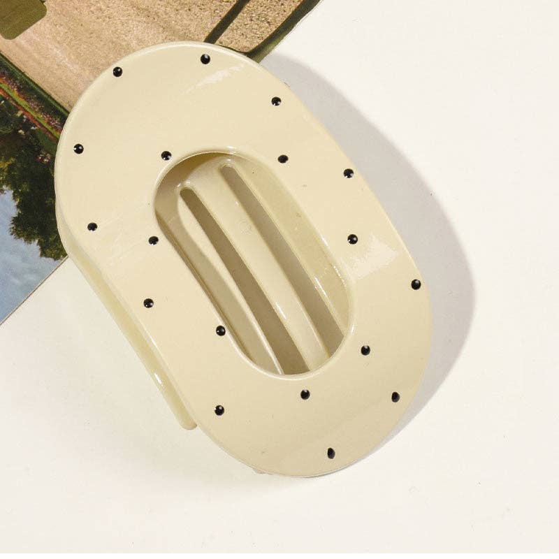 Polka Dot Claw Clip Cream