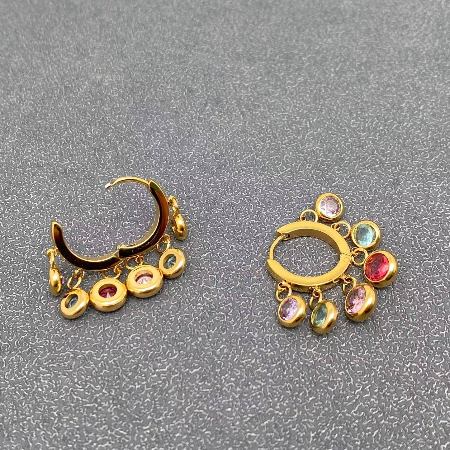 Round Fringe Huggie Earrings