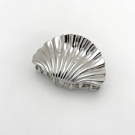 Shell Claw Clip Silver