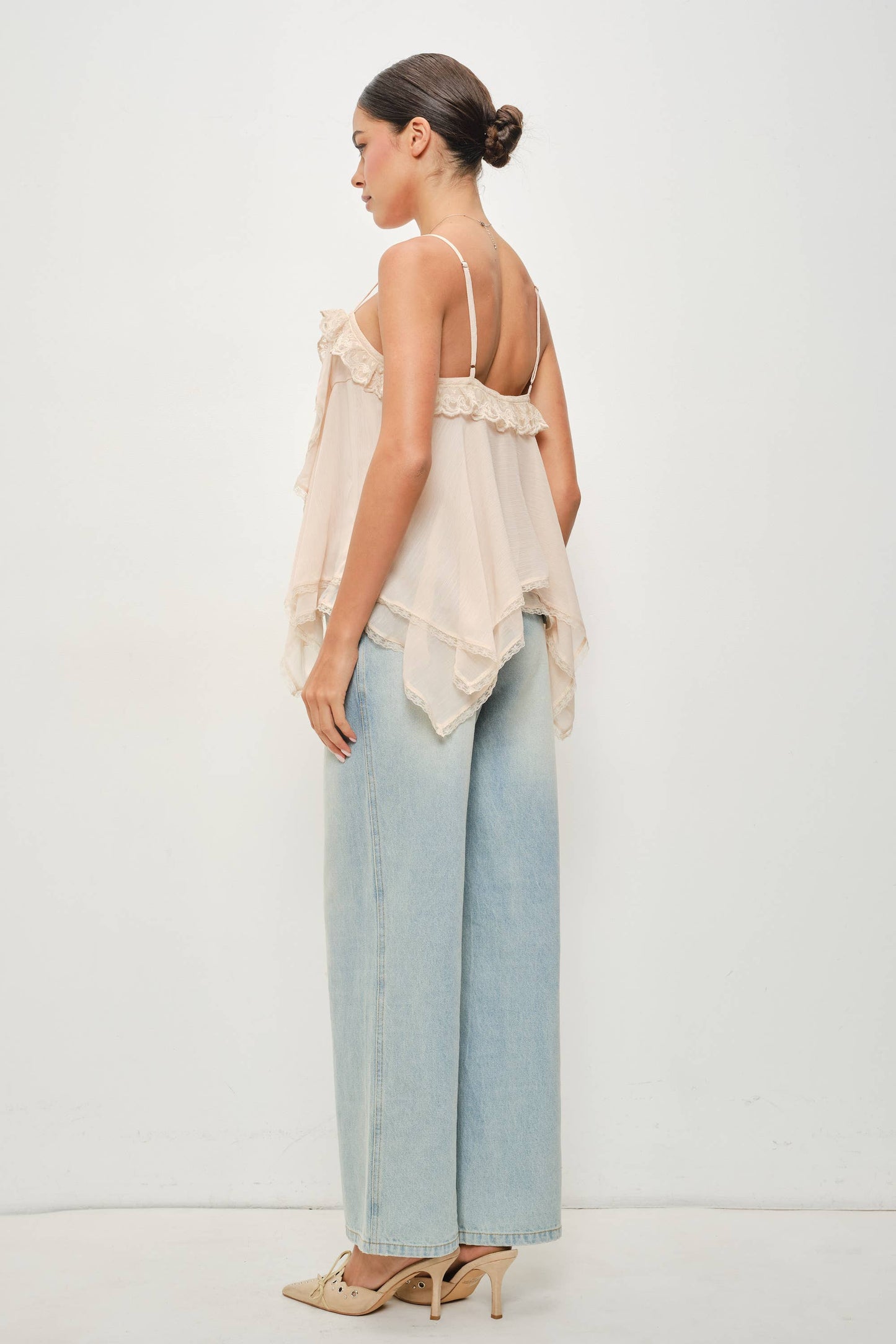 Pretty Garbage - MARLON FLOUNCE CAMI: Bone / L