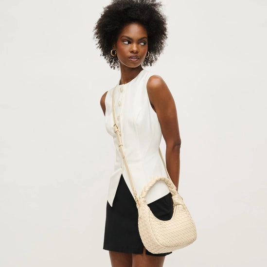 Laken Woven Shoulder Bag Oatmilk