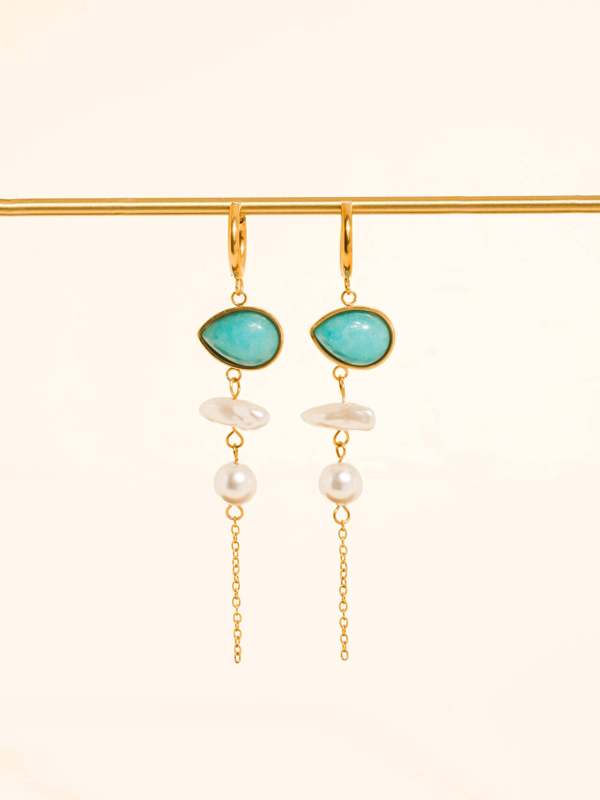 Libertine Pearl Drop Earrings: Turquoise