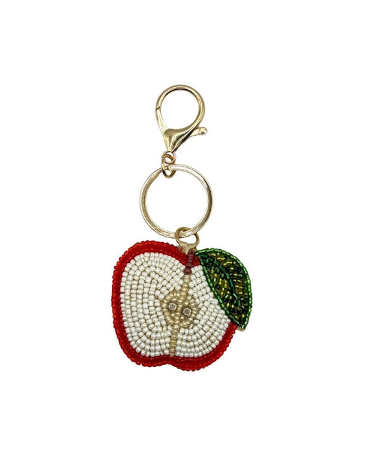 Beaded Bag Charm Apple