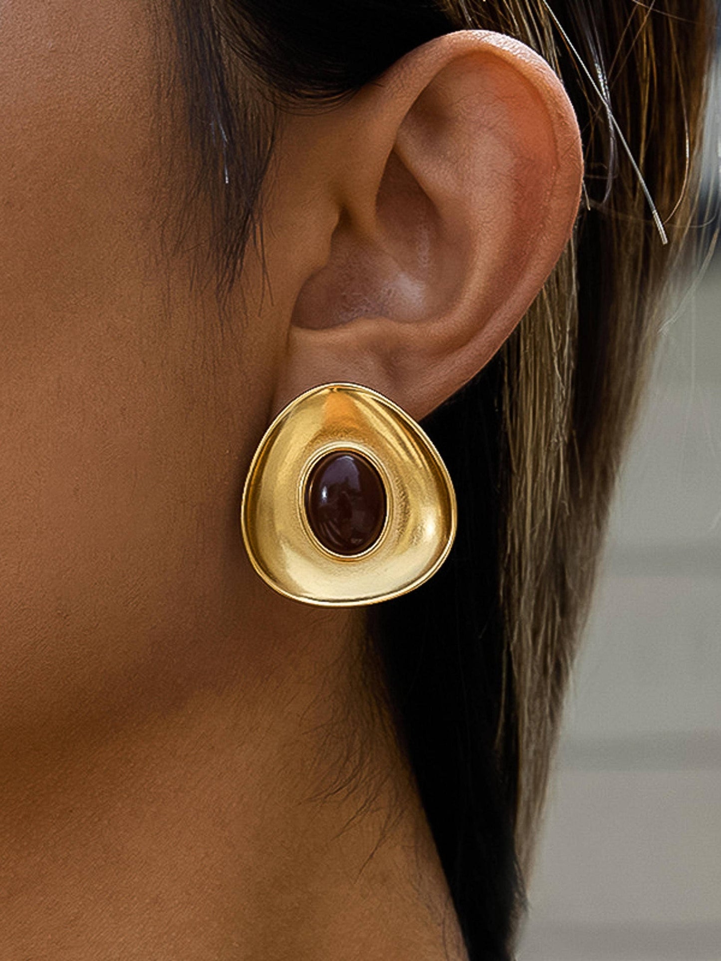 Vionnet Burgundy Oval Earrings