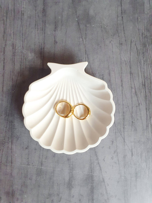 Shell Trinket Dish White