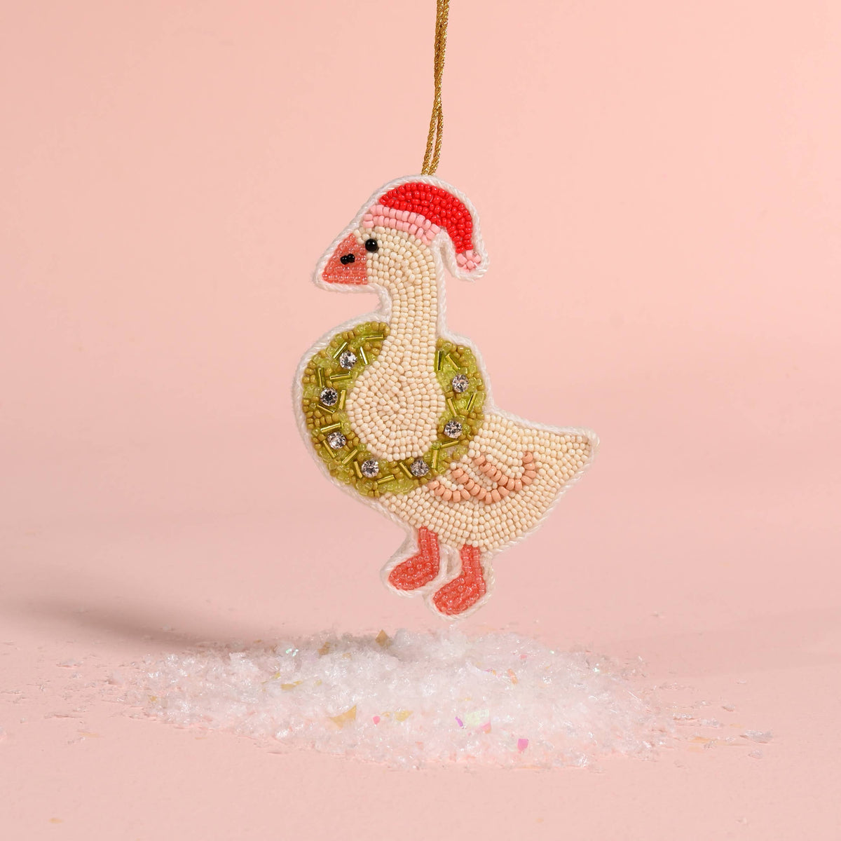 Beaded Ornament Merry Silly Goose