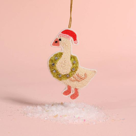 Beaded Ornament Merry Silly Goose