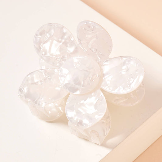 Flower Hair Claw White
