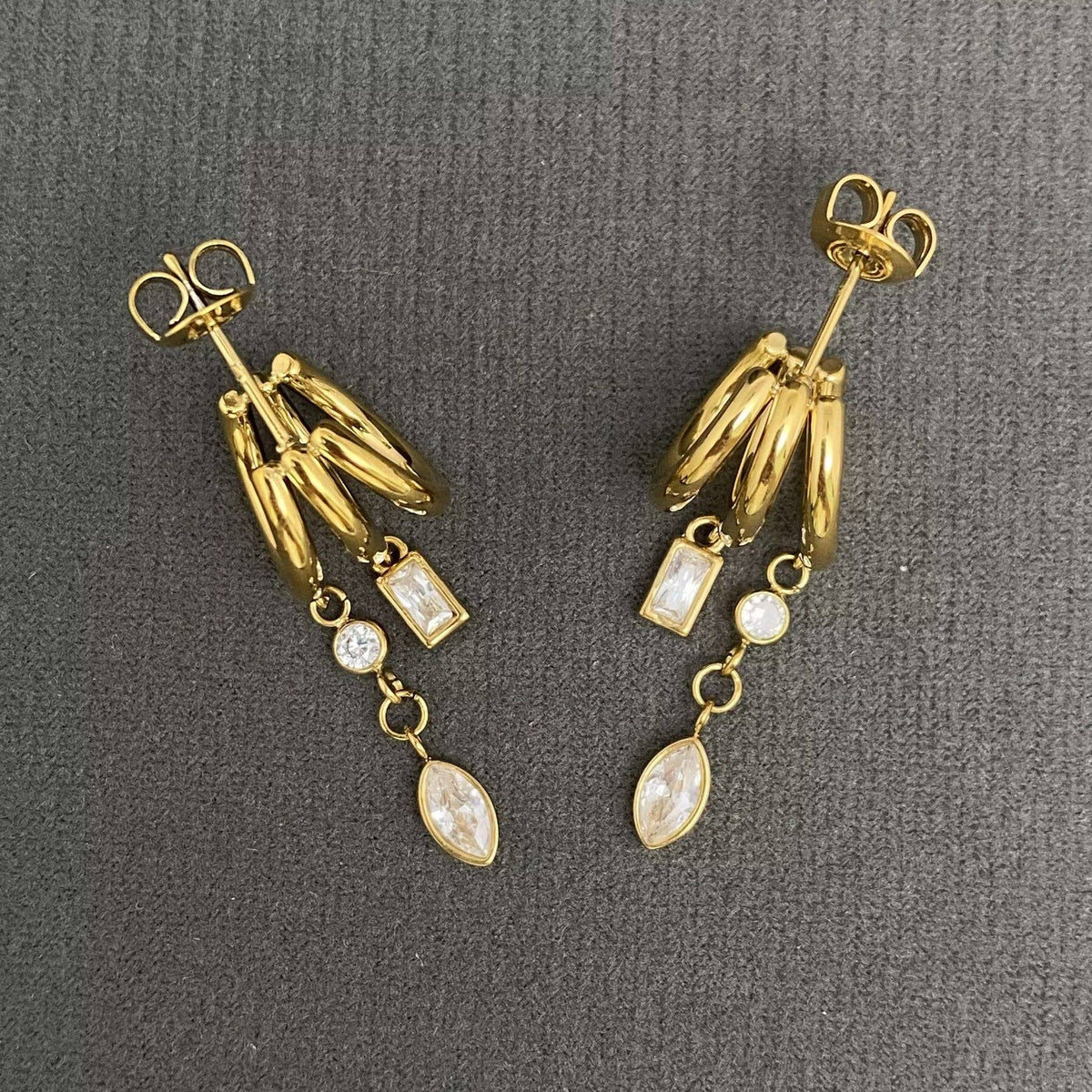 Zircon Fringe Stud Earrings