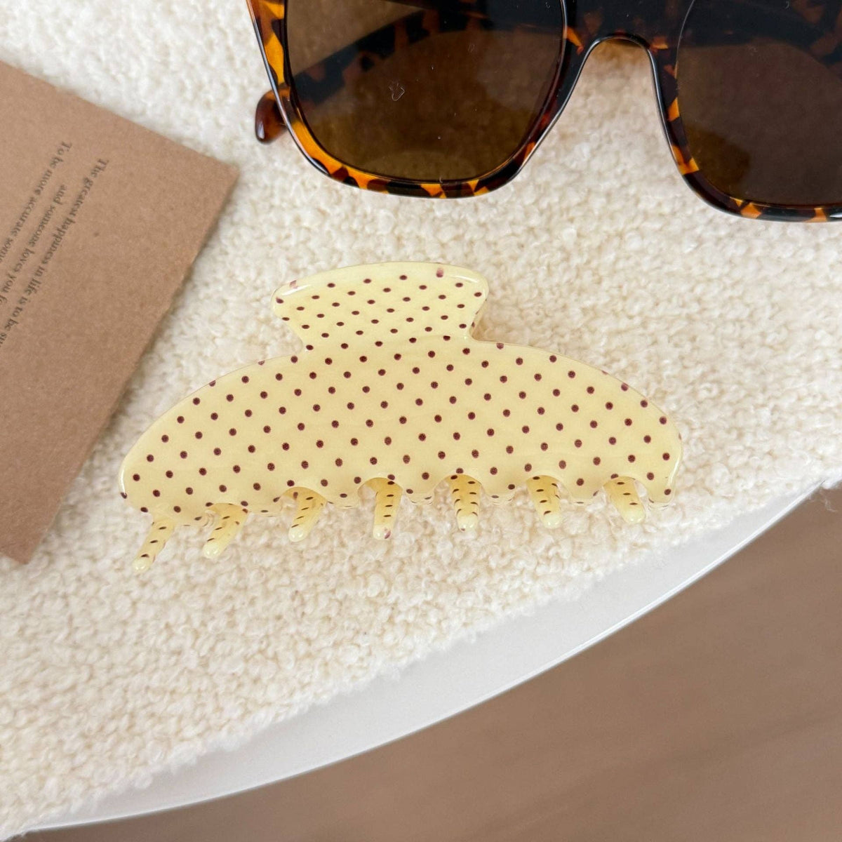 Polka Dots Hair Claw Yellow