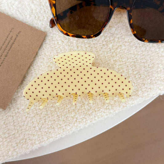 Polka Dots Hair Claw Yellow