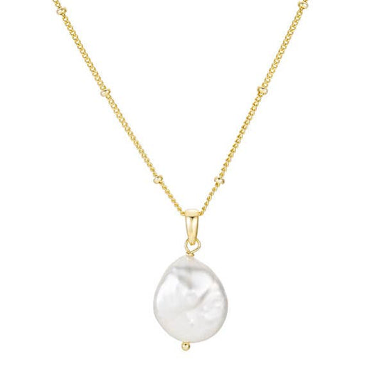 Plain Pearl Necklace Gold