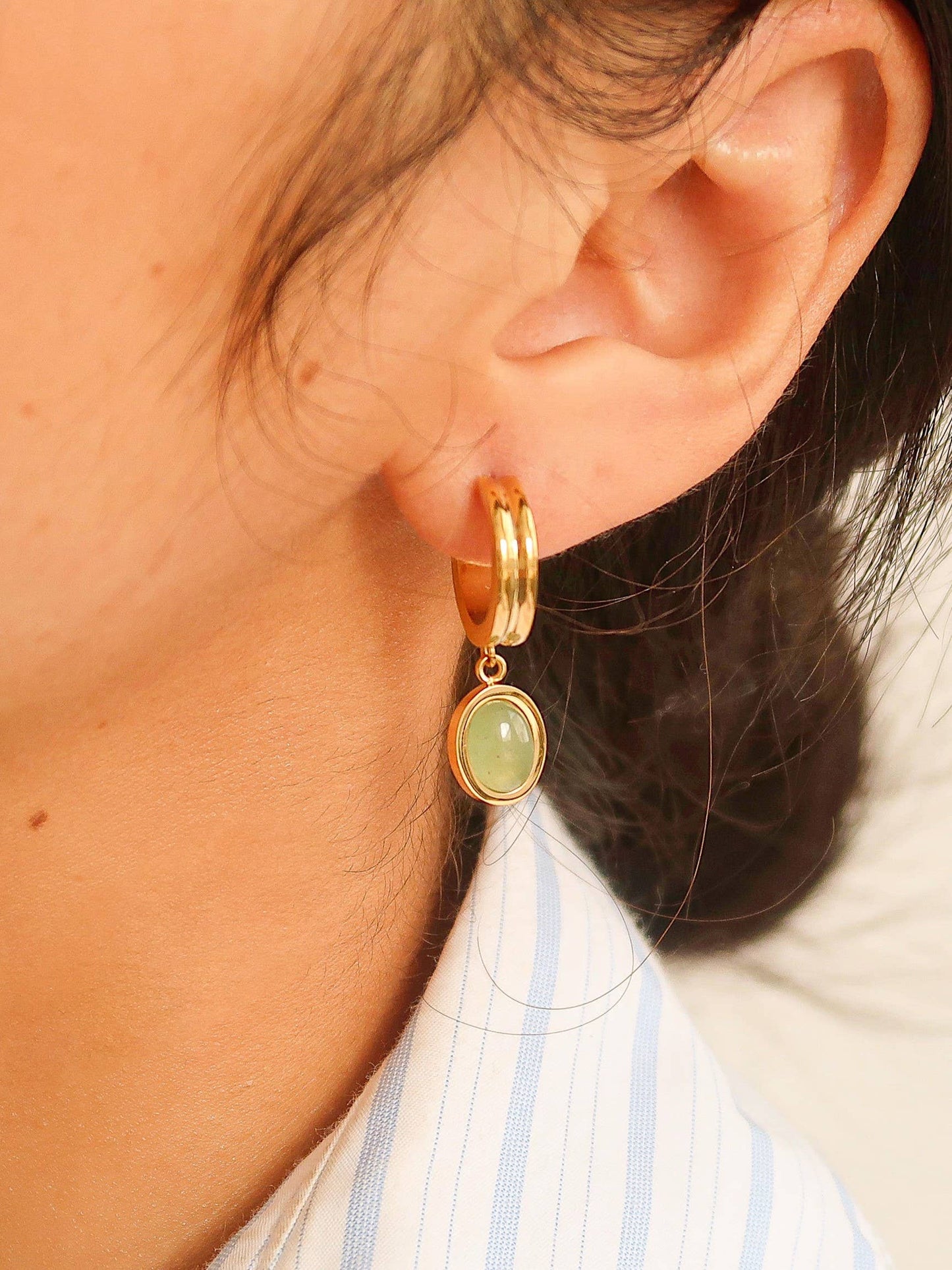 Whitnee Stone Huggie Earring