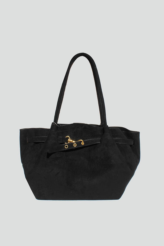 Alora Faux Suede Shoulder Bag Black