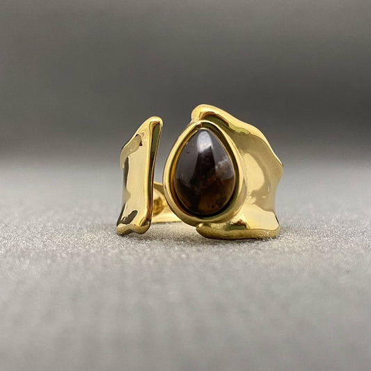Tiger's Eye Stone inlaid Ring
