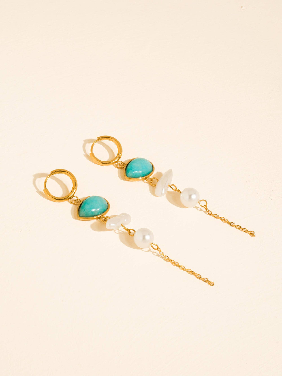 Libertine Pearl Drop Earrings: Turquoise