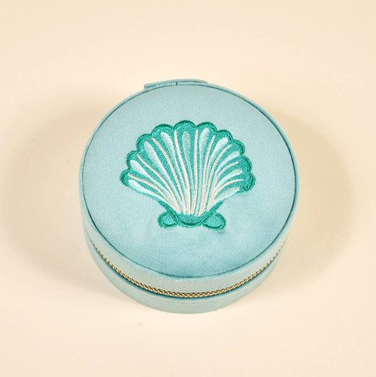 Round Jewelry Case Seashell