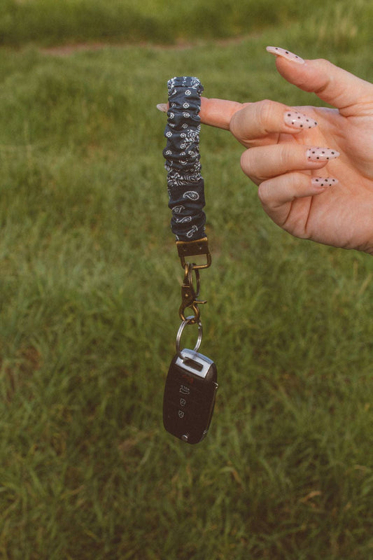 Paisley Keychain Navy