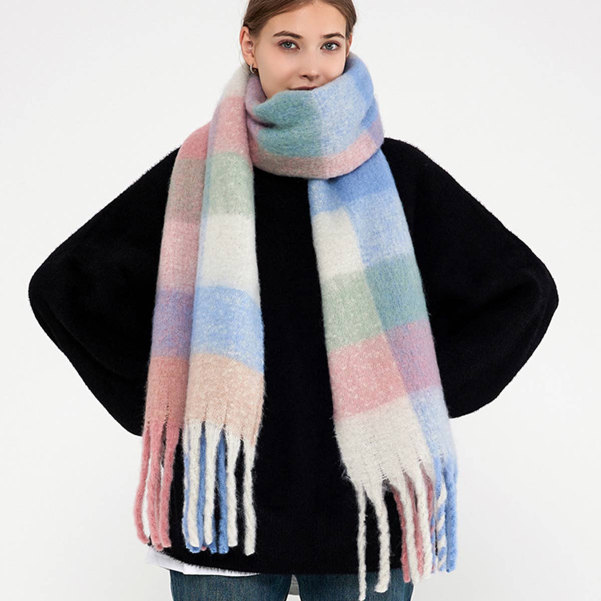 Plaid Scarf Blue