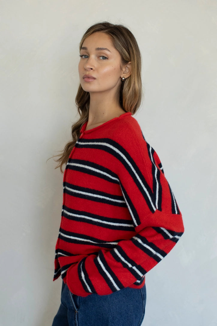 Lainey Cardigan Multi Cherry Red