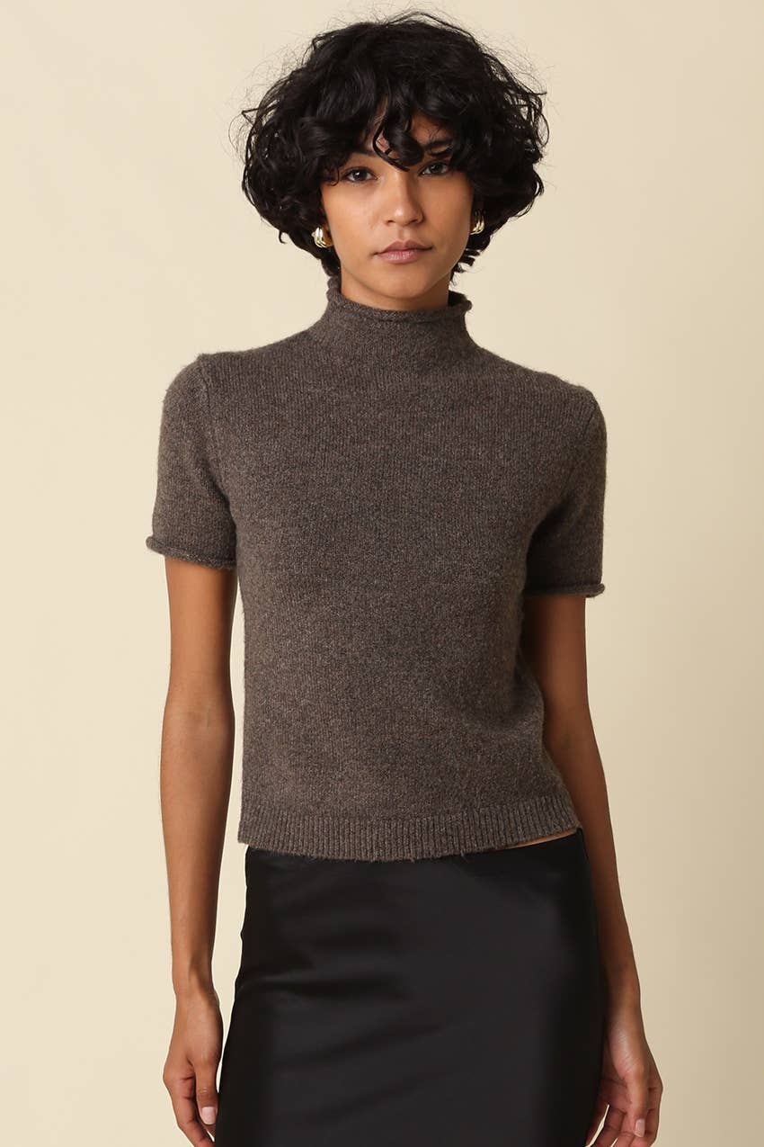 Olivaceous - Alani Mock Neck Knit Top: H GREY / L