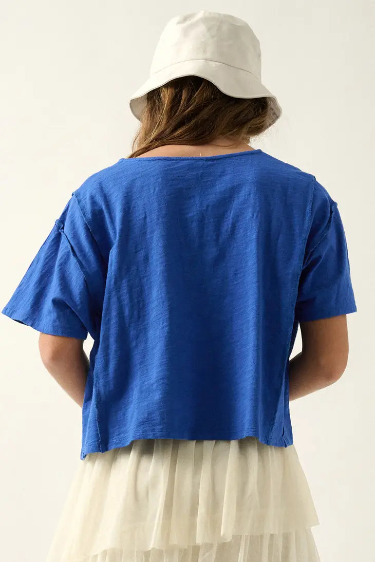 Sun Valley Slub Tee Cobalt