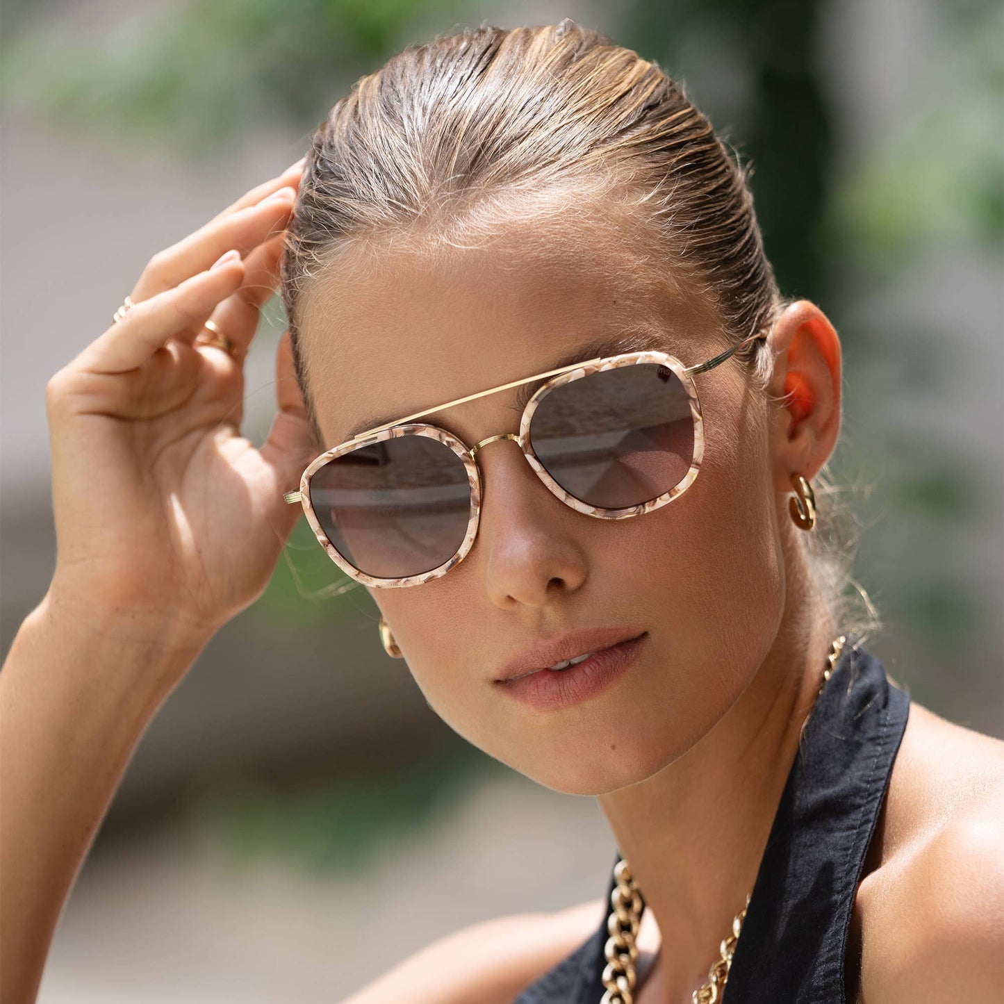 Weston Sunglasses: Pink Pearl / Brown