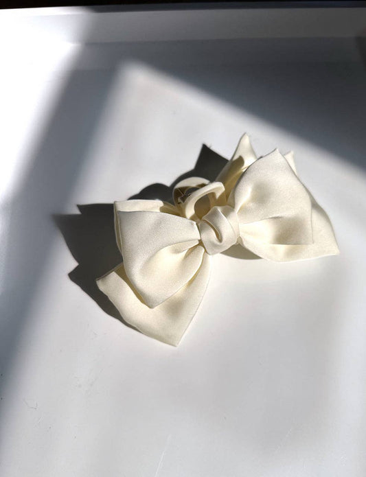 Ballet Bow Claw Clip Cream
